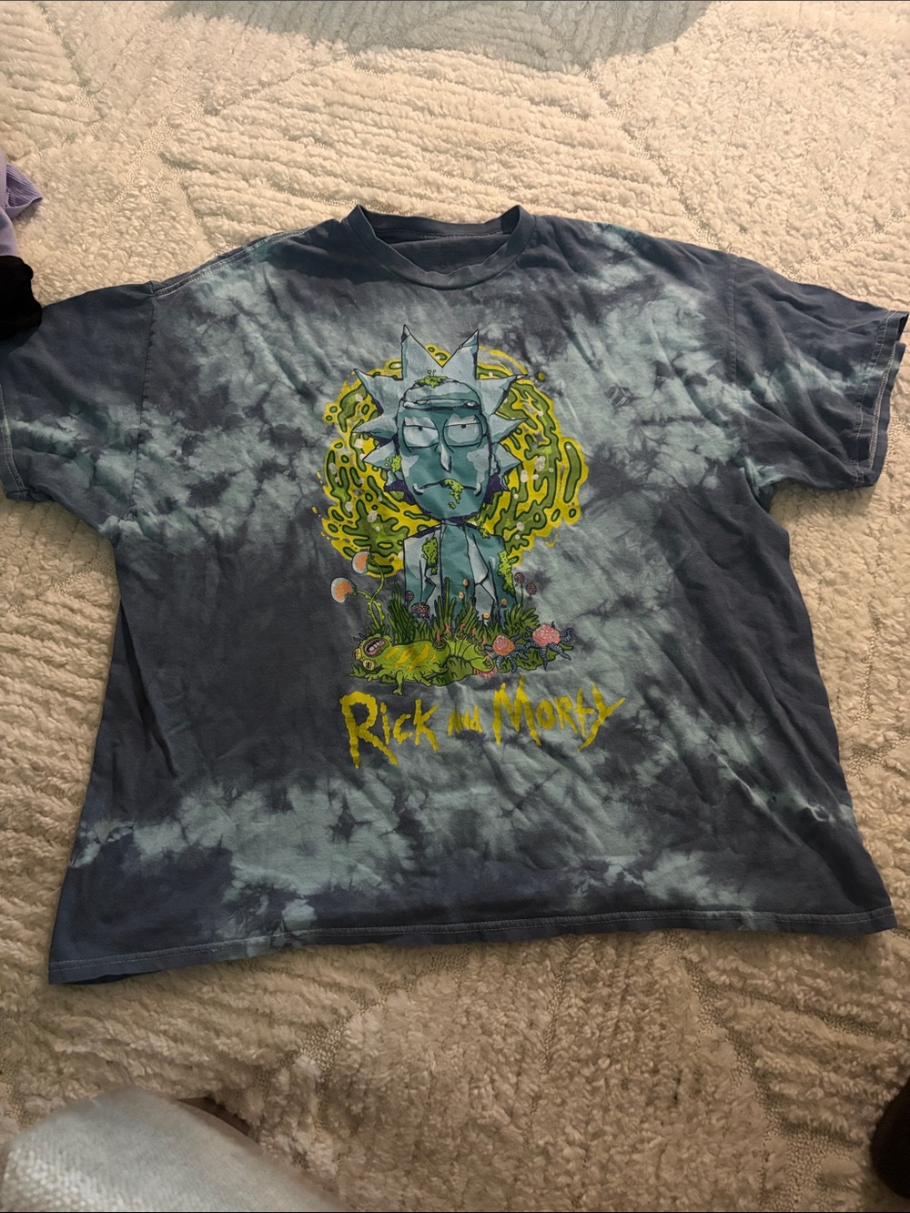Rick and Morty Tie-Dye Graphic Tee - Blue/Gray